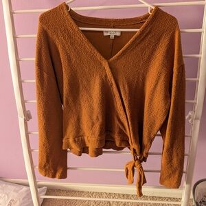 Madewell Textured Knit Sweater in Warm Orange